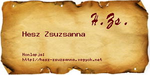 Hesz Zsuzsanna névjegykártya